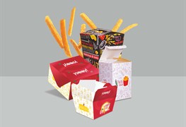 نمایش توضیحات چاپ و طراحی بسته بندی های بیرون بر فست فود 